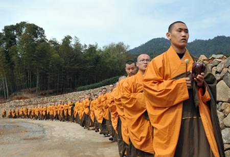 杭州僧人开摘“法净禅茶”