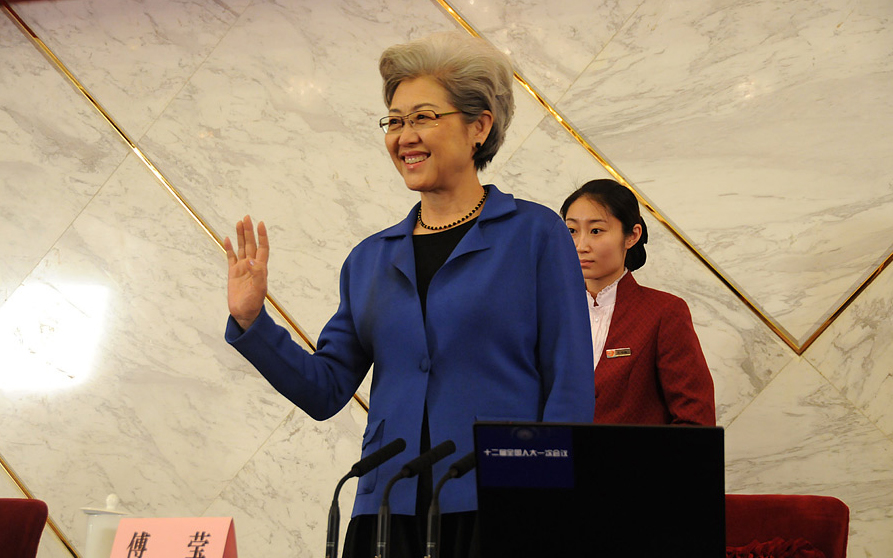 十二届全国人大一次会议副秘书长、新闻发言人傅莹亮相