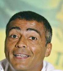 Brazilian veteran striker <b>Romario Faria</b> smiles during a news conference in <b>...</b> - xin_5210011414247221213921