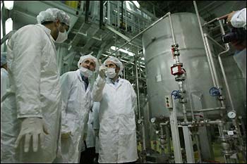 Members of an Iranian parliamentary delegation during their visit to a uranium conversion facility near the central Iranian city of Isfahan. Iran returned to talks with Europe's three heavyweight countries aimed at resolving a long-running dispute over its nuclear program, although diplomats were sceptical of a breakthrough.