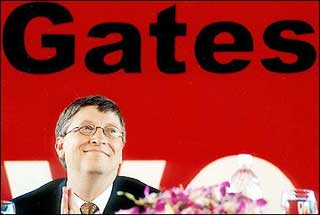 Microsoft chief Bill Gates attends a press conference in Bangalore in 2002. Microsoft announced it would set up its second Asian research facility in India's technology hub of Bangalore. [AFP/file]