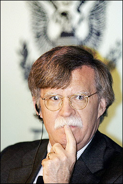 US Under Secretary of State for Arms Control and International Security, John Bolton, seen in 2004, said that the Iranian nuclear programme was a major security threat for Washington's allies in the Middle East. [AFP/File]