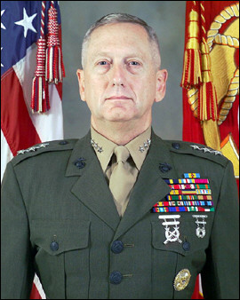 This recent, undated file photo shows Lieutenant General James Mattis of the US Marines Corps, who the Pentagon (news - web sites) defended after he was quoted as telling an audience this week that it was 'fun to shoot some people,' referring to insurgents in Iraq (news - web sites) and Afghanistan (news - web sites).(AFP/HO/Files) 