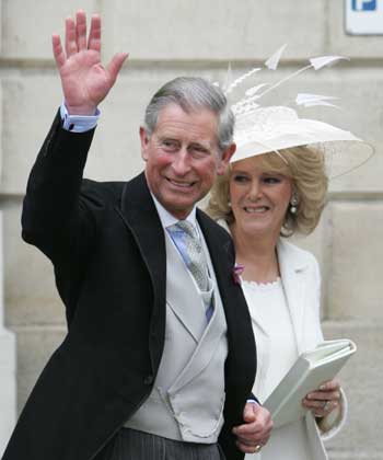 prince charles and camilla wedding. Britain#39;s Prince Charles waves