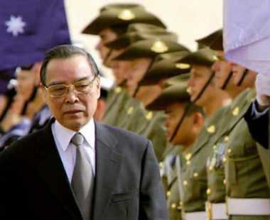 Prime Minister of Vietnam Phan Van Khai said on Thursday he plans to visit the United States in late June -- the first such trip by the communist country's top leader since the end of the Vietnam War 30 years ago. Khai inspects an honor guard during his arrival at Parliament House in Canberra, May 5, 2004. Khai is in Australia on a two-day visit and will talk with his Australian counterpart John Howard and business leaders. 