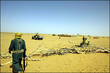 Sudanese Justice and Equality Movement rebels in Darfur in 2004. A rebel delegation from the war-wracked Sudanese region of Darfur asked Libyan leader Moamer Kadhafi to defend their interests at an African mini-summit in Cairo next week to which they have not been invited.(AFP/File