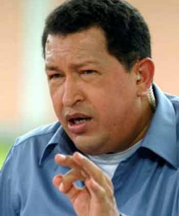 Venezuela's President Hugo Chavez talks during his weekly broadcast 'Alo Presidente' in Barinas, 525 km (328 miles) southwest of Caracas, May 15, 2005. Chavez said on Sunday that if he is assassinated, his government has a contingency plan to prevent his enemies from taking control of the world's fifth oil exporter. Chavez, who often accuses the U.S. government and domestic opponents of plotting to topple or kill him, said his ministers, the armed forces and his supporters would know what to do if he were ever assassinated.
