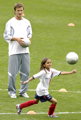 pictures of david beckham playing soccer. British soccer star David