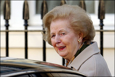 The online auction house eBay put on sale three pairs of shoes that were reportedly custom-made for Margaret Thatcher, seen here January 2005, when she was prime minister(AFP/File) 