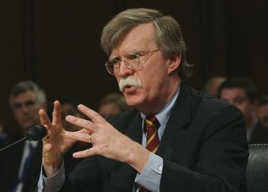 John Bolton appears before the Senate Foreign Relations Committee on Capitol Hill Monday, April 11, 2005, on his nomination to be ambassador to the United Nations. (AP