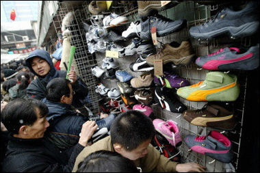 Silk Alley market in Beijing. China has expressed strong opposition to an EU investigation into its shoe exports and accused Brussels of manipulating trade figures and causing trade friction(AFP/File) 