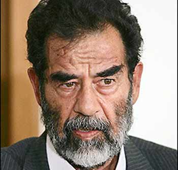 Former Iraqi president Saddam Hussein in Baghdad, July 2004. The 