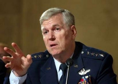 General Richard Myers testifies at a hearing on fighting the global war on terrorism at the Senate Armed Services Committee on Capitol Hill in Washington June 30, 2005. [Reuters]