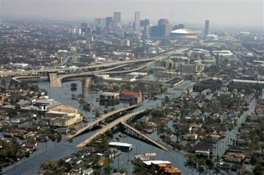 Nearly two weeks since Hurricane Katrina hit, floodwaters continue to cover parts of New Orleans Saturday, Sept. 10, 2005. (AP
