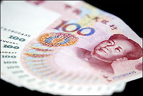 Chinese 100-yuan notes. The United States will use G7 talks this week to press China for more currency reform and to boost domestic demand so that it does not rely so much on US markets, an official said