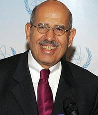 Mohamed ElBaradei and his International Atomic Energy agency won the 2005 Nobel Peace Prize on Friday, leaving the chief U.N. nuclear inspector strengthened in a job he nearly lost because of a dispute with the United States over Iran and Iraq.