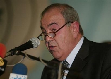 Former Iraqi Prime Minister Ayad Allawi speaks during a press conference in Baghdad, Iraq, Monday, Oct. 17, 2005.