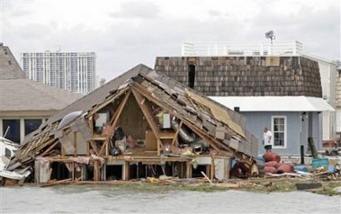 A destroyed house boat is shown in the aftermath of Hurricane Wilma, Monday, Oct. 24, 2005 in North Bay Village, Fla. 
