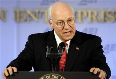 US Vice President Dick Cheney speaks at the American Enterprise Institute in Washington Monday, Nov. 21, 2005. [AP]