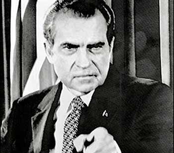 File photo dated 27 October 1973 of the 37th President of the United States, Richard Millhouse Nixon, as he speaks to journalists during a press conference.