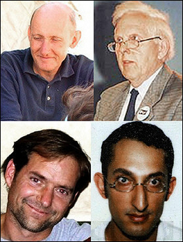 This combo of undated pictures released by the Christian Peacemaker Teams shows from L to R clockwise: Kidnapped US national Tom Fox, British national Norman Kember, and Canadian nationals James Loney, and Harmeet Singh Sooden. 
