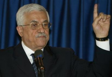 Palestinian leader Mahmoud Abbas, also known as Abu Mazen, gestures as he talks during a press conferance in Gaza city, Monday Jan. 9, 2006.