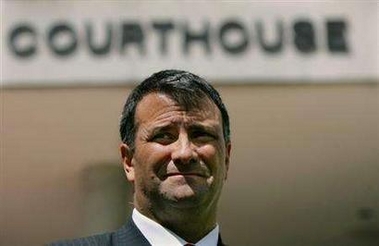 Former Washington lobbyist Jack Abramoff leaves the courthouse in Miami in this August 18, 2005 file photo.