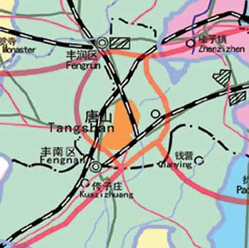 Location of Tangshan