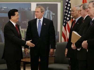 President Hu meets Bush