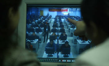 Test under scrutiny of webcams in Sichuan