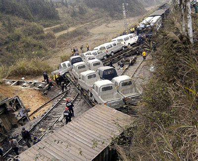 Train derailed after crash with tanker