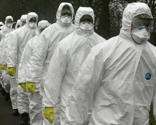 German army battle to halt bird flu spread