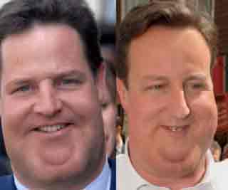 UK PM's fat makeover <BR>英正副首相'被'增肥(图)