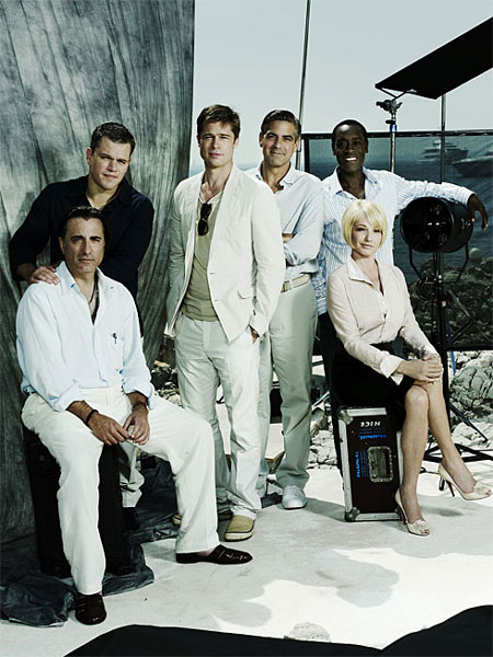 Cast members Andy Garcia, left, Matt Damon, Brad Pitt, George Clooney, 