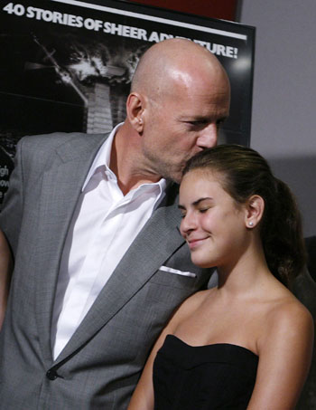 Bruce Willis poses with his dau...