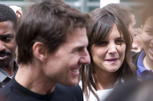 Katie Holmes and Tom Cruise at yahoo event