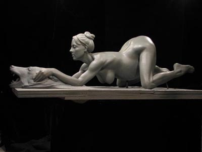 A life-size sculpture of a naked Britney Spears 
