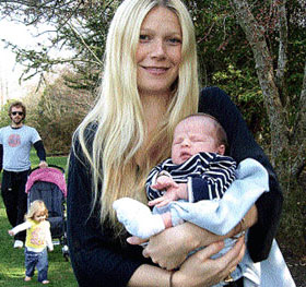 Gwyneth Paltrow and her baby Moses
