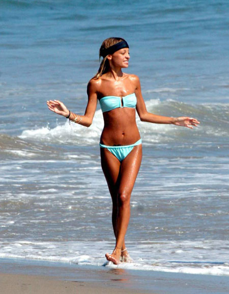 Nicole Richie in bikini on the beach in Malibu