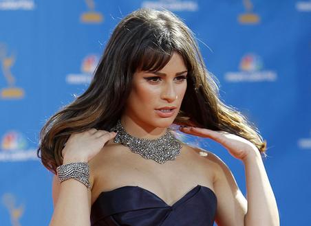 Lea Michele arrives at the 62nd annual Primetime Emmy Awards in Los Angeles