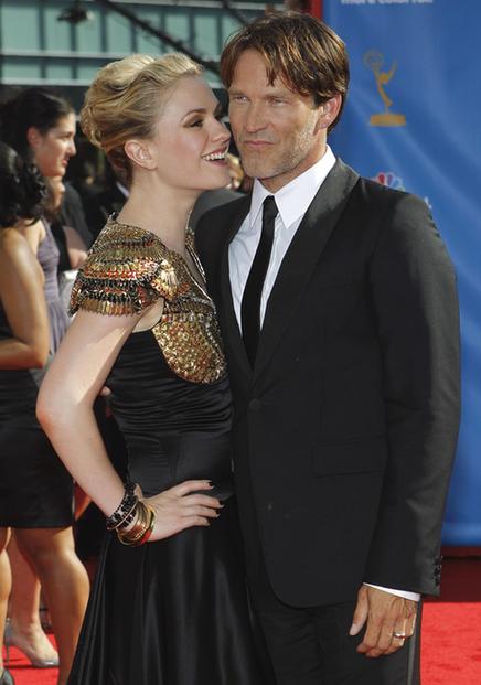 Anna Paquin and Stephen Moyer arrive at the 62nd annual Primetime Emmy Awards in Los Angeles