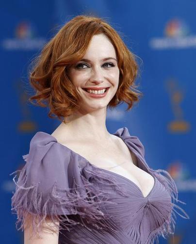 Christina Hendricks pose at the 62nd annual Primetime Emmy Awards in Los Angeles