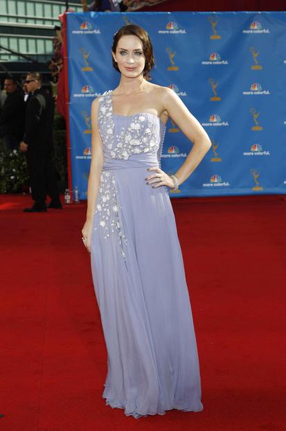 Emily Blunt poses at the 62nd annual Primetime Emmy Awards in Los Angeles