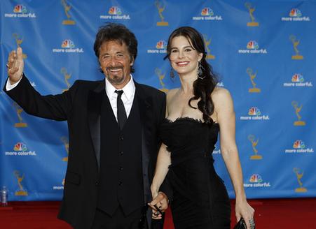 Al Pacino and Lucila Sola pose at the 62nd annual Primetime Emmy Awards in Los Angeles