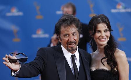 Al Pacino and Lucila Sola pose at the 62nd annual Primetime Emmy Awards in Los Angeles