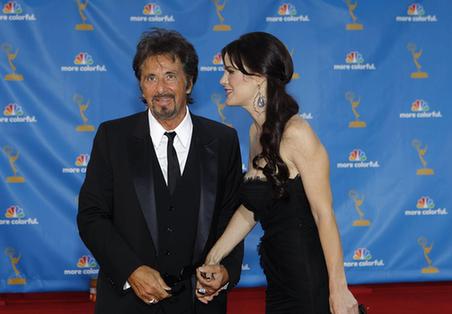 Al Pacino and Lucila Sola pose at the 62nd annual Primetime Emmy Awards in Los Angeles