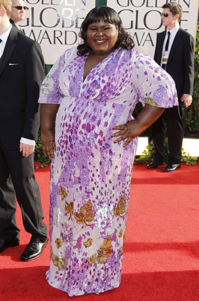 Gabourey Sidibe at 68th annual Golden Globes Awards