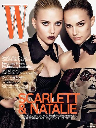 Natalie Portman and Scarlett Johansson share a red carpet kiss. (Agencies)