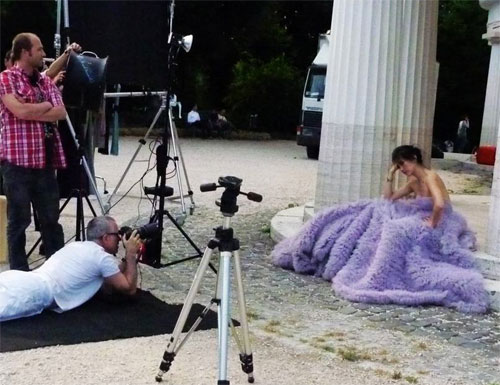 Li Bingbing shot commercial in Rome