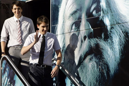Actors James and Oliver Phelps pose on 